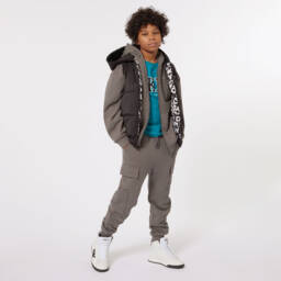 DKNY-Boys Cotton Grey Cargo Trousers | Childrensalon Outlet