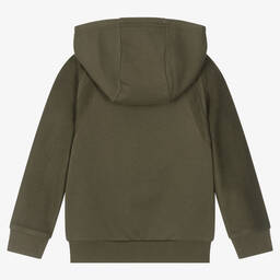 DKNY-Зеленая худи из хлопкового джерси на молнии | Childrensalon Outlet