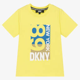 DKNY-تيشيرت قطن عضوي لون أخضر ليموني للأولاد | Childrensalon Outlet