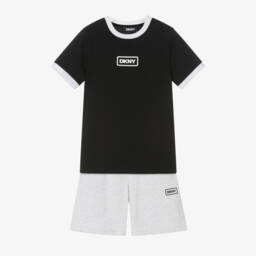 DKNY-Boys Grey & Charcoal Cotton Ensemble | Childrensalon Outlet