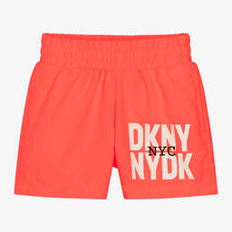 DKNY-Boys Neon Orange Swim Shorts | Childrensalon Outlet