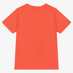 DKNY-Boys Red Cotton Logo T-Shirt | Childrensalon Outlet