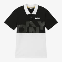 DKNY-Boys Two-Tone Cotton Piqué Polo | Childrensalon Outlet