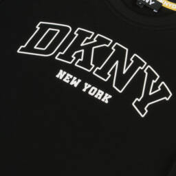 DKNY-تي شيرت أسود بشعار الجامعة للأولاد | Childrensalon Outlet