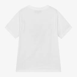 DKNY-Футболка из белого хлопка с черным эмблемой для мальчиков | Childrensalon Outlet