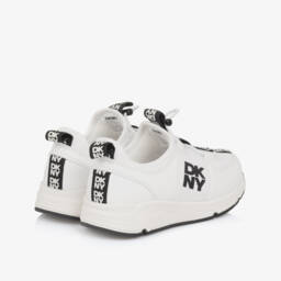 DKNY-Boys White Slip-On Logo Sneakers | Childrensalon Outlet