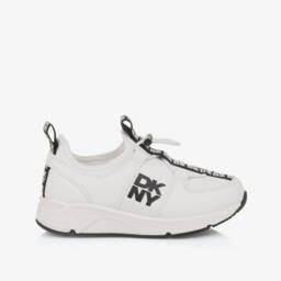 DKNY-Boys White Slip-On Logo Sneakers | Childrensalon Outlet
