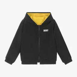 DKNY-Boys Yellow & Black Reversible Jacket | Childrensalon Outlet