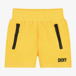 DKNY-شورت سباحة لون أصفر فاقع وأسود للأولاد | Childrensalon Outlet