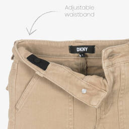DKNY-Girls Beige Cotton Cargo Trousers | Childrensalon Outlet