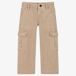 DKNY-Girls Beige Cotton Cargo Trousers | Childrensalon Outlet