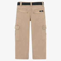 DKNY-Girls Beige Cotton Cargo Trousers | Childrensalon Outlet