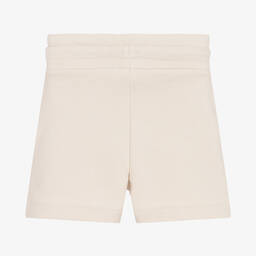 DKNY-Girls Beige Cotton Logo Shorts | Childrensalon Outlet