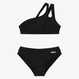 DKNY-Girls Black Asymmetrical Bikini | Childrensalon Outlet