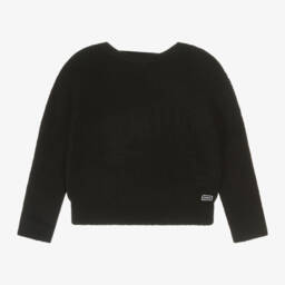 DKNY-Girls Black Cosy Knit Sweater | Childrensalon Outlet