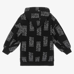 DKNY-Girls Black Cotton Jersey Hooded Dress | Childrensalon Outlet
