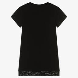 DKNY-Girls Black Cotton Logo Dress | Childrensalon Outlet