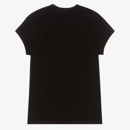 DKNY-Girls Black Cotton Logo T-Shirt | Childrensalon Outlet