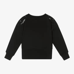DKNY-Girls Black Cotton Sweatshirt | Childrensalon Outlet