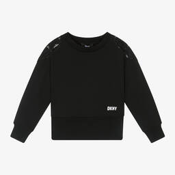 DKNY-Girls Black Cotton Sweatshirt | Childrensalon Outlet