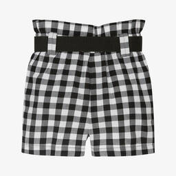 DKNY-Girls Black Gingham Cotton Shorts | Childrensalon Outlet