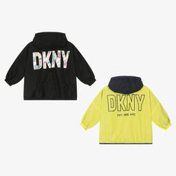 DKNY-Girls Black & Green Reversible Coat | Childrensalon Outlet