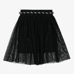 DKNY-Girls Black Jersey & Mesh Skirt | Childrensalon Outlet