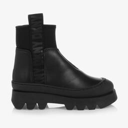 DKNY-Черные кожаные ботинки для девочек | Childrensalon Outlet