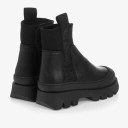 DKNY-Черные кожаные ботинки для девочек | Childrensalon Outlet