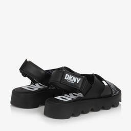 DKNY-Girls Black Leather Sandals | Childrensalon Outlet