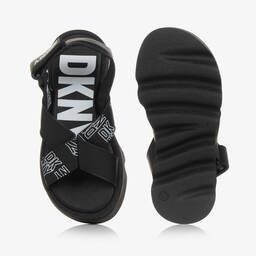 DKNY-Girls Black Leather Sandals | Childrensalon Outlet