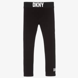 DKNY-Girls Black Logo Leggings | Childrensalon Outlet
