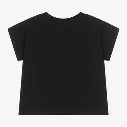 DKNY-Girls Black Organic Cotton T-Shirt | Childrensalon Outlet