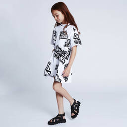 DKNY-Girls Black Plaited Faux Leather Sandals | Childrensalon Outlet