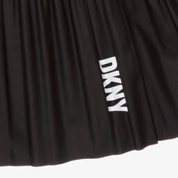 DKNY-Girls Black Pleated Faux Leather Skirt | Childrensalon Outlet