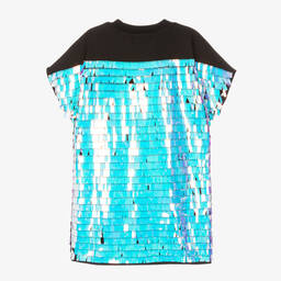 DKNY-Girls Black & Purple Sequin Dress | Childrensalon Outlet