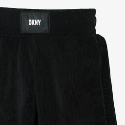 DKNY-Girls Black Ribbed Wide Leg Trousers | Childrensalon Outlet