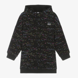 DKNY-Girls Black Starry Hooded Dress | Childrensalon Outlet