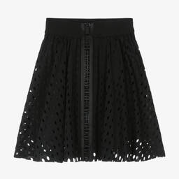 DKNY-Girls Black Tape Midi Skirt | Childrensalon Outlet
