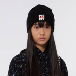 DKNY-Girls Black Viscose Blend Beanie | Childrensalon Outlet