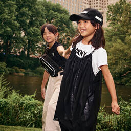 DKNY-Girls Black & White 2-in-1 Dress | Childrensalon Outlet