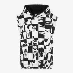 DKNY-Girls Black & White Hooded Dress | Childrensalon Outlet