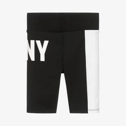 DKNY-Girls Black & White Logo Shorts | Childrensalon Outlet