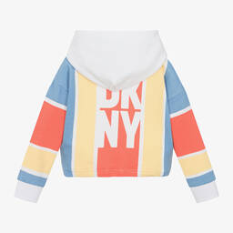 DKNY-Girls Blue Striped Cotton Hoodie | Childrensalon Outlet