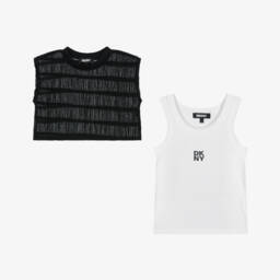 DKNY-Girls Chic Black & White Layered Top | Childrensalon Outlet
