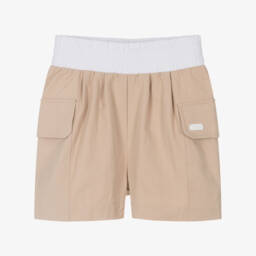 DKNY-Girls Classic Beige Summer Shorts | Childrensalon Outlet