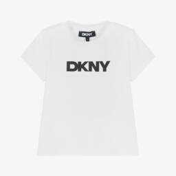 DKNY-Girls Classic White Logo Tee | Childrensalon Outlet