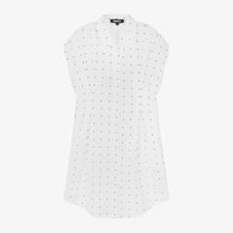 DKNY-Girls Cotton Shirt Dress in White | Childrensalon Outlet