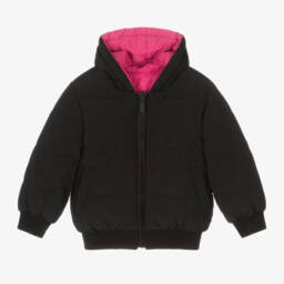 DKNY-Girls Ebony & Fuchsia Dual-Sided Jacket | Childrensalon Outlet
