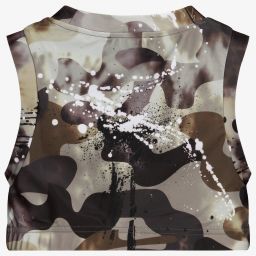 DKNY-توب قصير جيرسي لون أخضر كاكي للبنات | Childrensalon Outlet